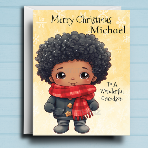 Black Boy E Christmas Card